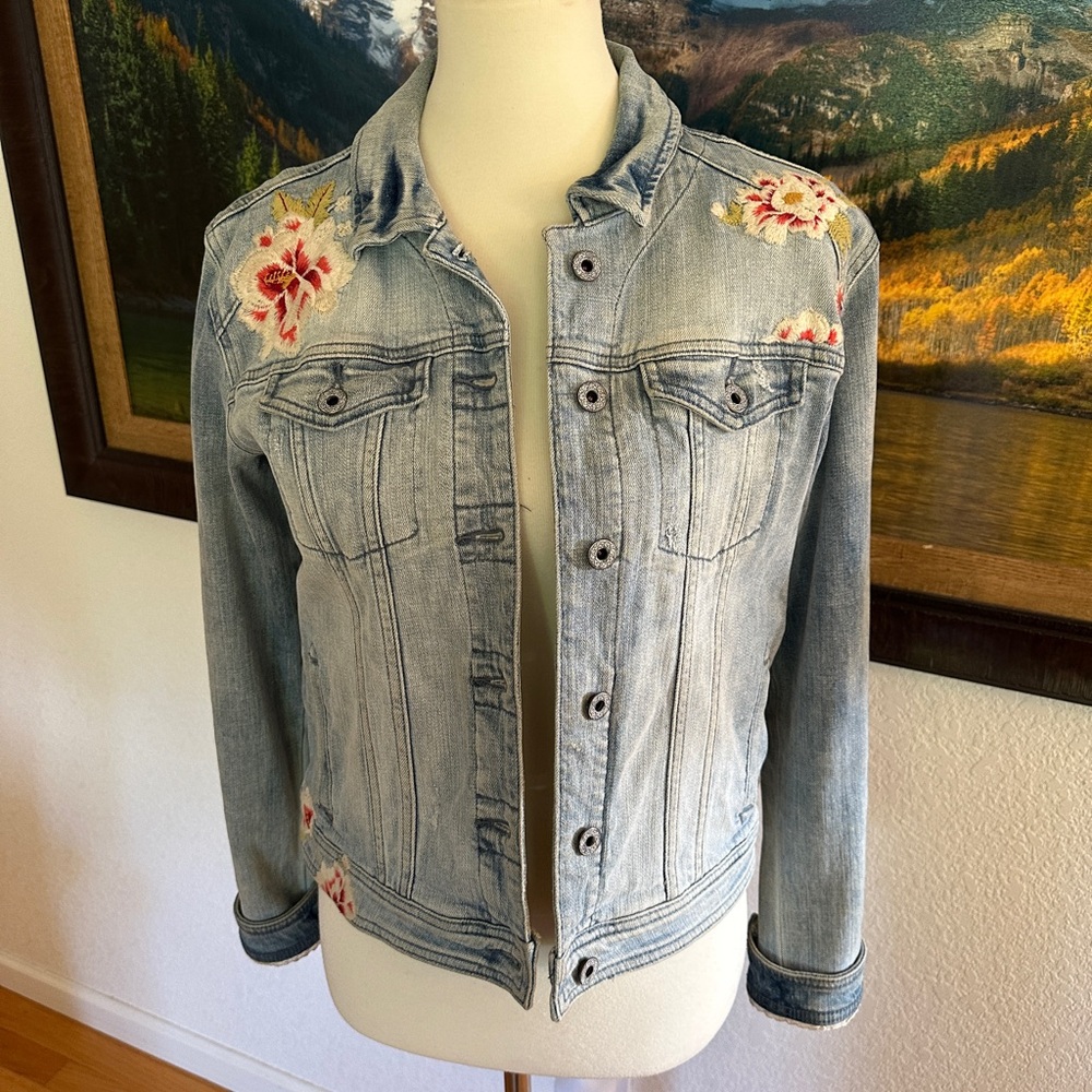 Floral Embroidered Denim Jacket by Sundance